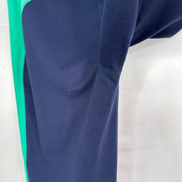 Belle by Kim Gravel Women’s Leggings Size M Navy Aqua Colorblock Hidden Pocket - Picture 8 of 10